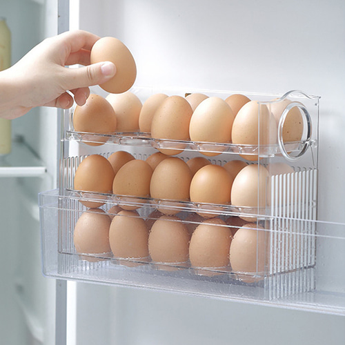 [MD추천][비밀공구] 자동으로 접히는 슬림 계란 보관함 (배송지연)